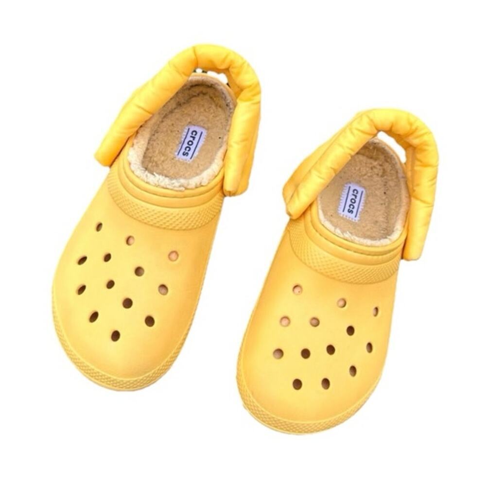 CROCS Classic Lined Neo Puff Clogs Unisex Size M5 W7‎ Yellow